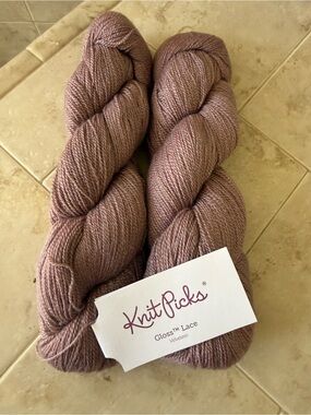 Knit Picks Gloss Lace Yarn - Velveteene (Mauve) - 2 Hanks